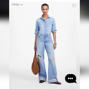 Madewell Low Slung Baggy Cuffed Jeans